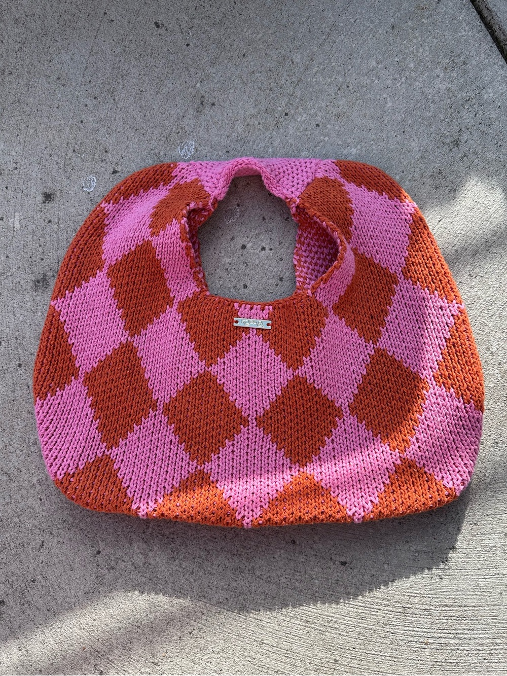 Kopari knitted argyle purse 👛